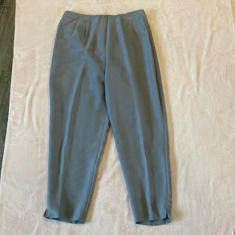 New 111 State Heather Gray‎ 100% Silk Pants Size 14 *Runs Small*